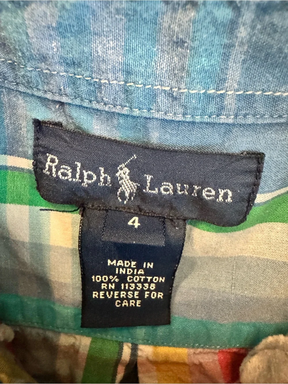 Ralph Lauren Multicolor Plaid Button-Down Shirt with Blue Dominant Panels